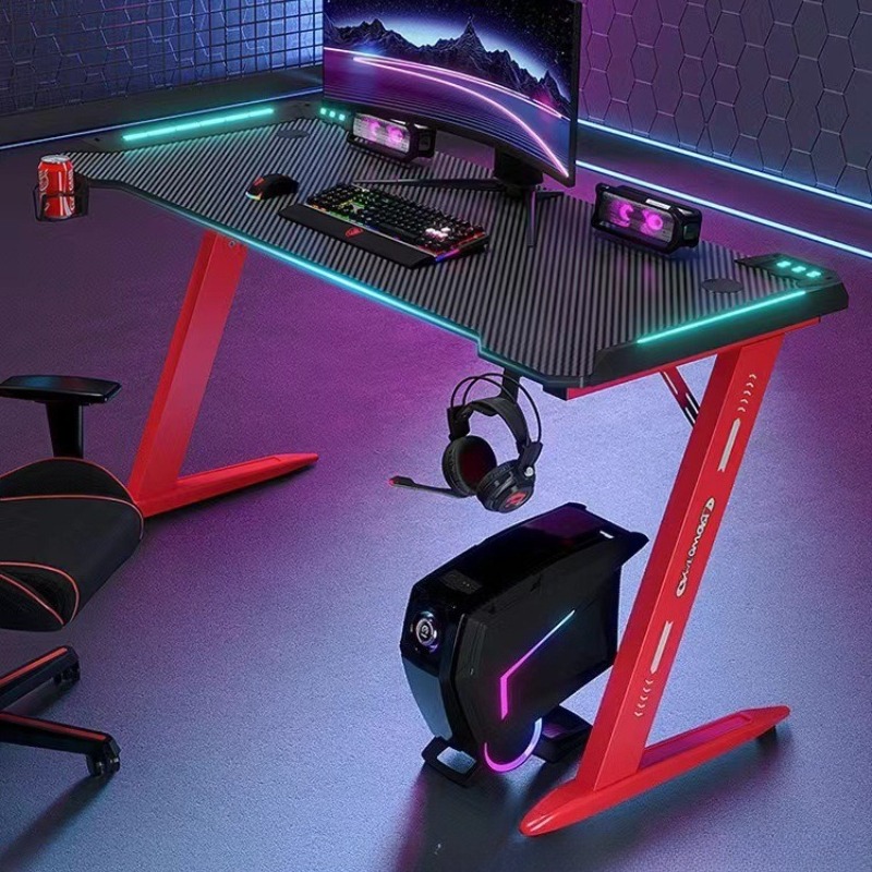 Esports Gaming Cafe - RGB Carbon-Faser Ambiente-Beleuchtung Gaming-Schreibtisch E-Sport-Café Home-Office