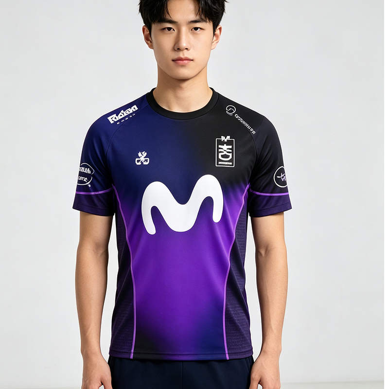 Esports Gaming Teams - Neue beliebte Teamuniformen für E-Sport-Wettkämpfe. Lila-schwarze