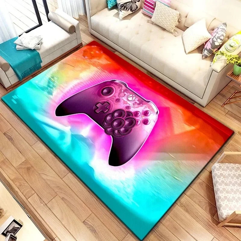 Esports Gaming Hotel - Gaming-Esports-Teppich Schwarz mit Controller- und Pixel-Design