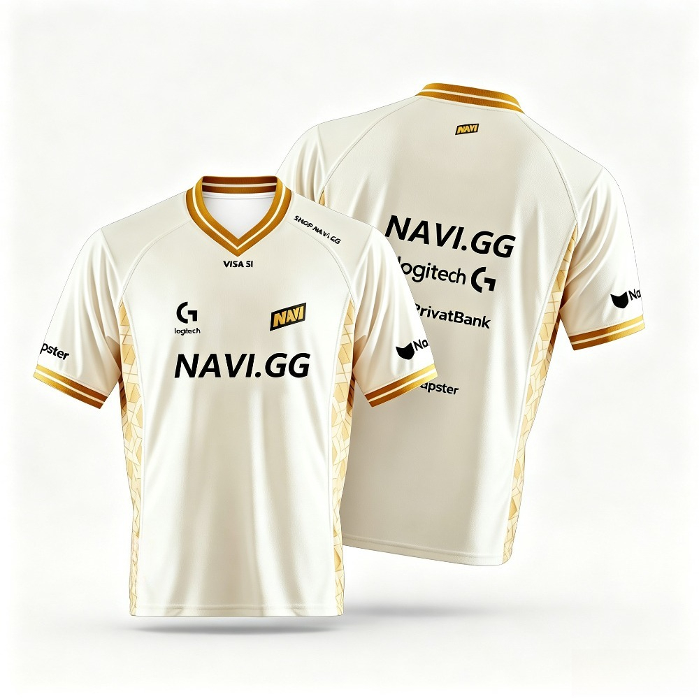 Esports Gaming Teams - NAVI GG E-Sport-Team Trikot Herren Weiß-Gold
