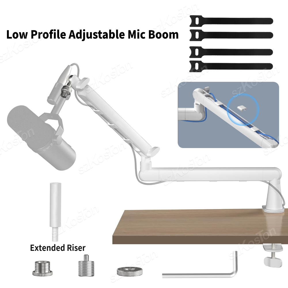 Weißer Mikrofonarm, verstellba – Microphone Arm Boom Bewertung und Preis