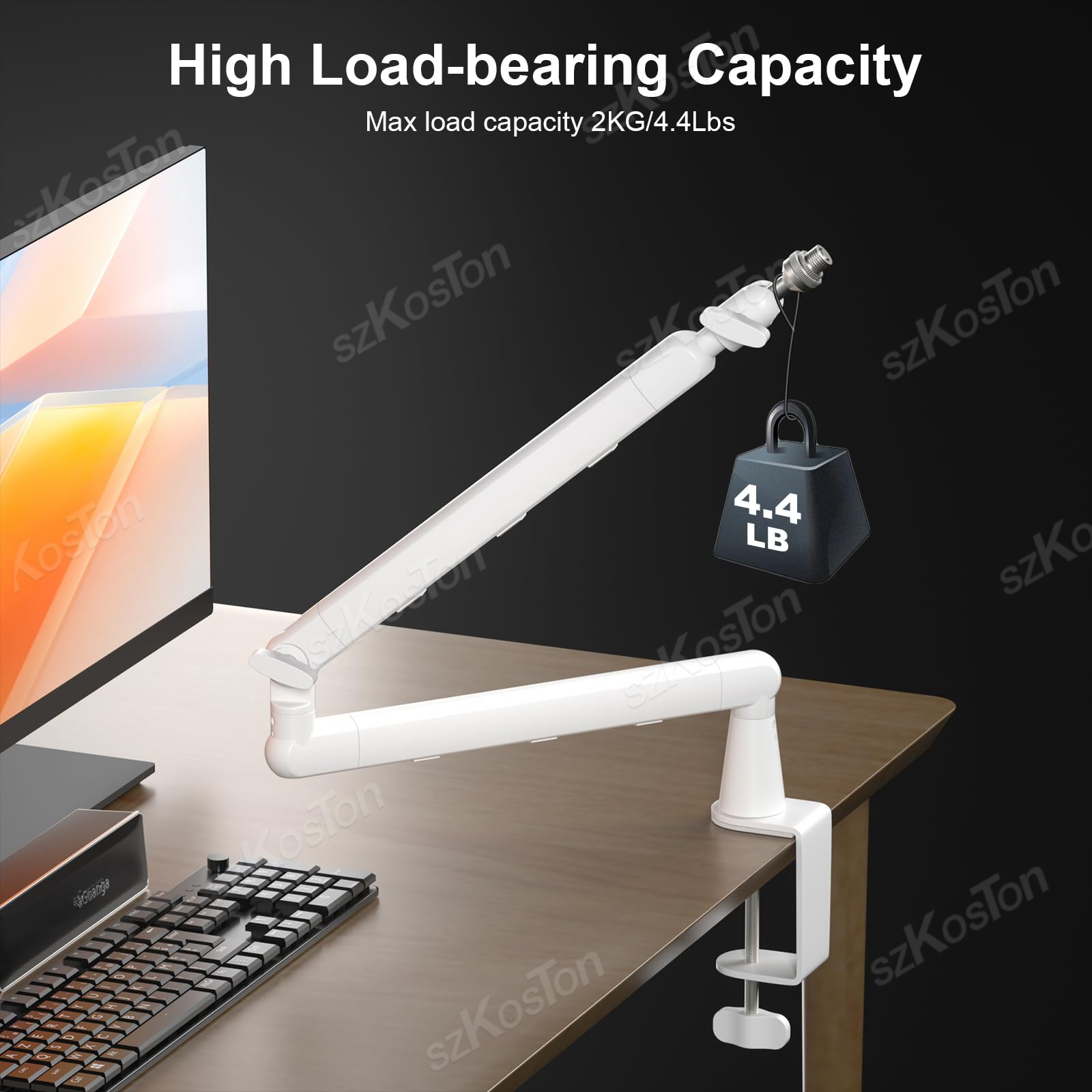 Weißer Mikrofonarm, verstellba – Microphone Arm Boom Bewertung und Preis